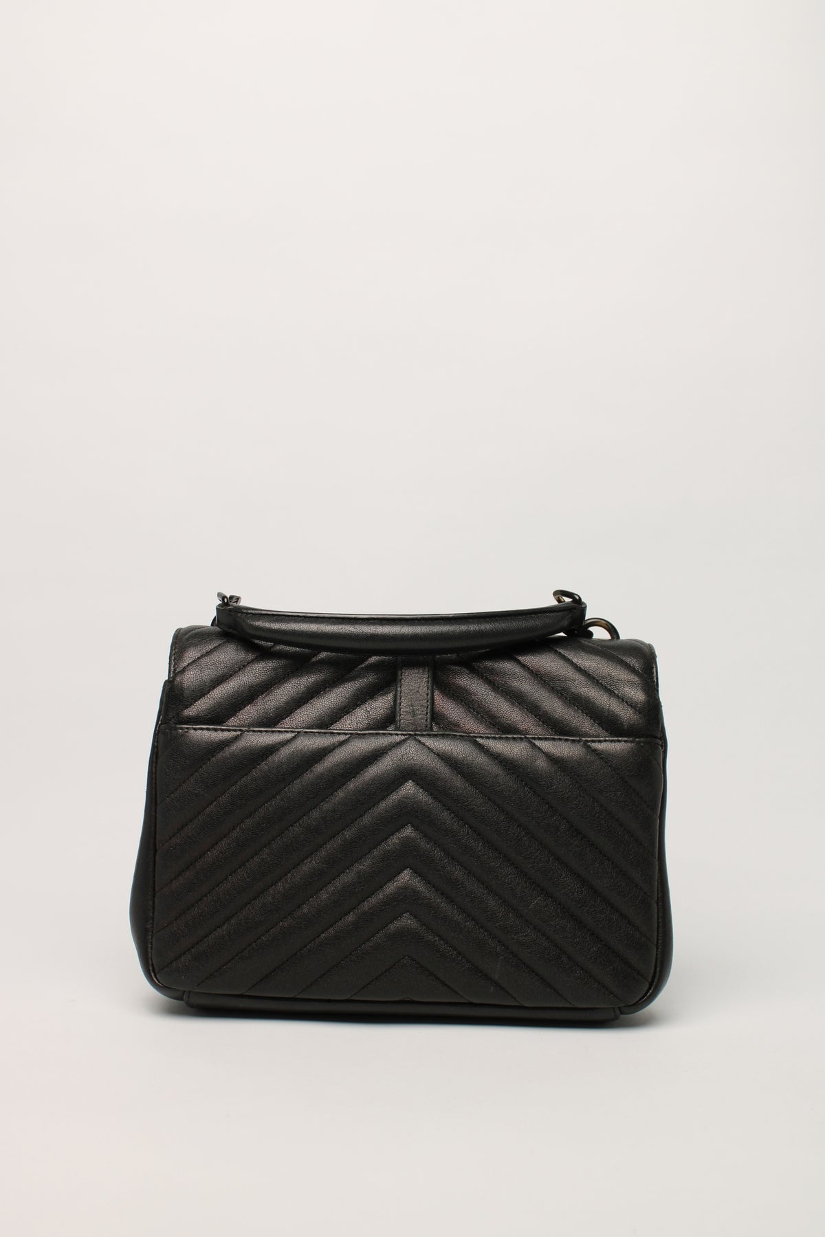 Saint Laurent Black Quilted College Leather Bag