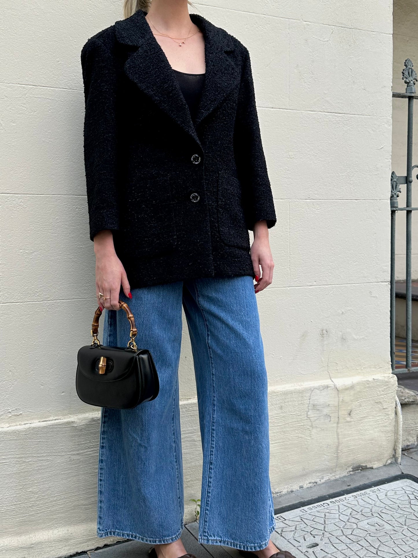 Chanel Black Sparkle Jacket Size 38