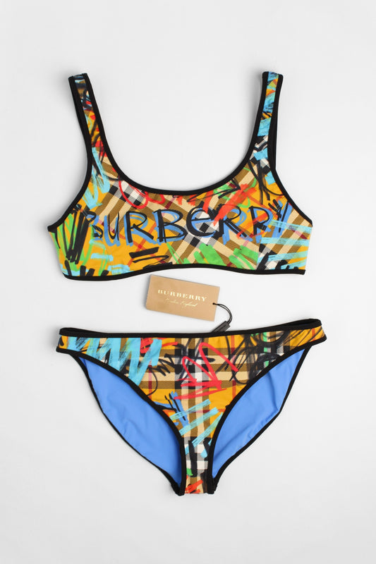 Burberry Graffitti Multi Colour Bikini Size M                                 