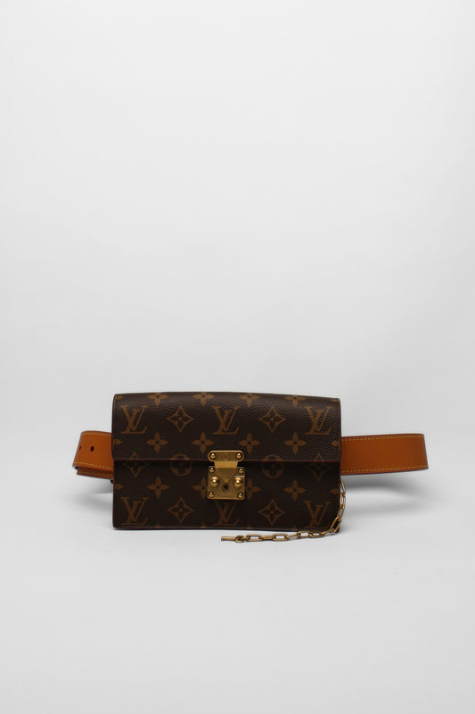 Louis Vuitton Monogram S Lock  Belt Bag/ Clutch / Belt