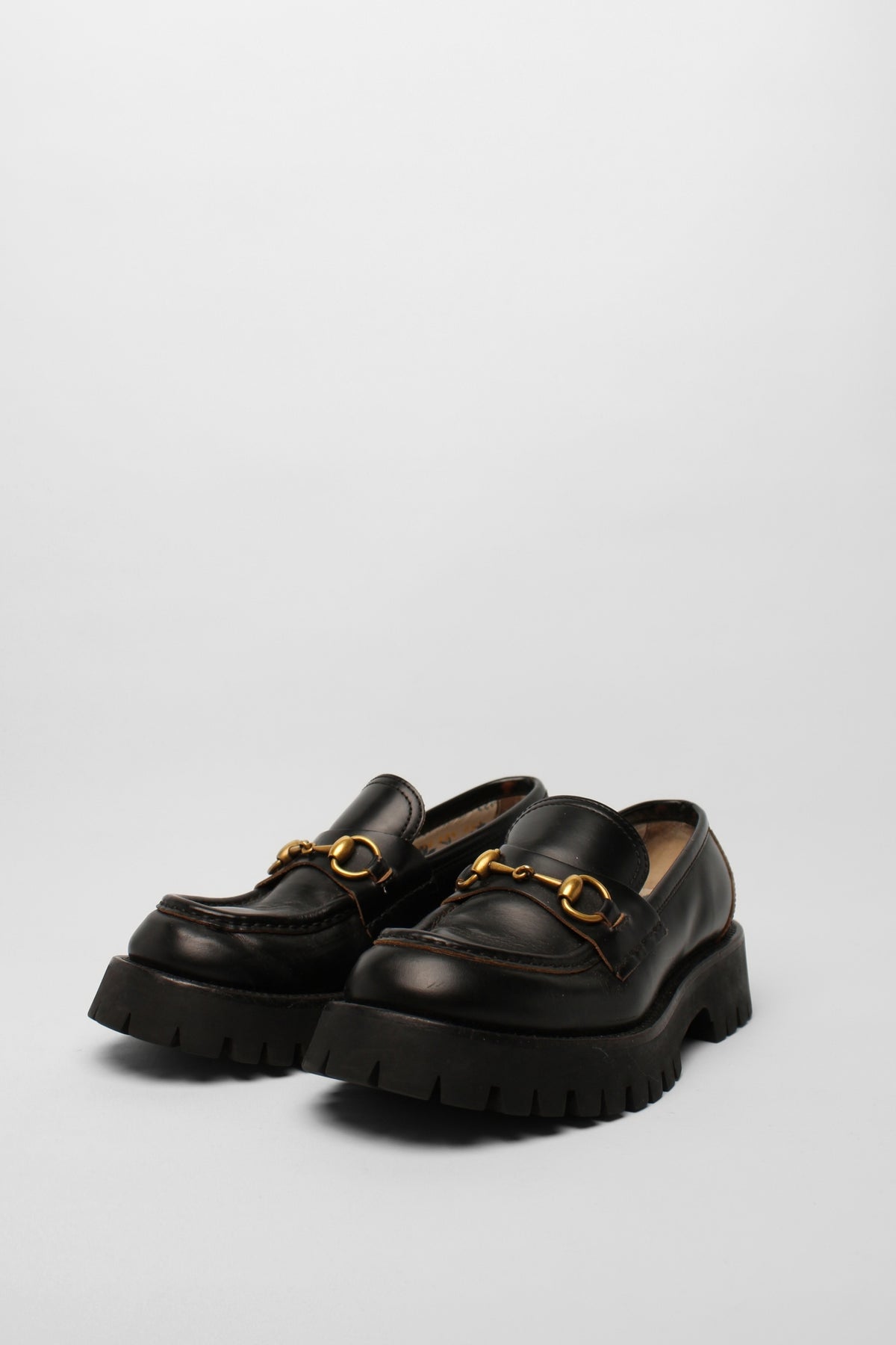 Gucci Horsebit Lugsole Black  Loafers Size 38.5