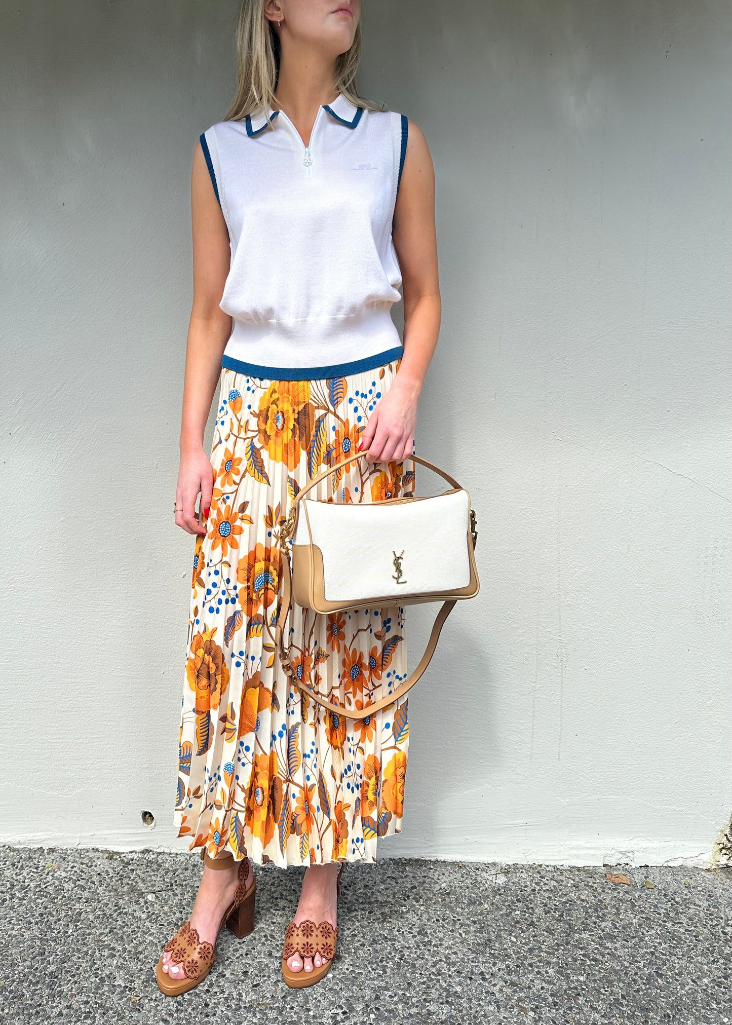 Paul and Joe Orange Floral Skirt Size S