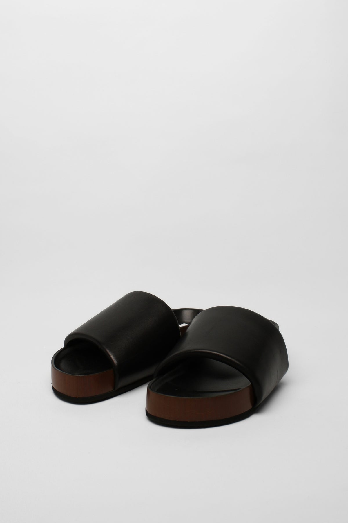 Celine Black Brown Platform Slides Size 36