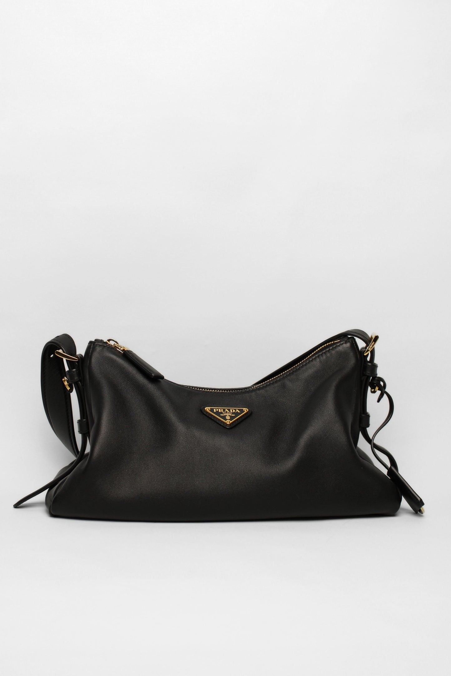 Prada Black Leather Pouch Bag