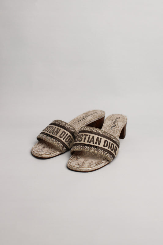 Christian Dior Logo Slides Size 36