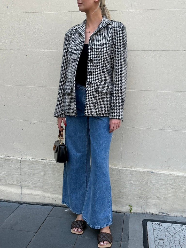 Chanel Houndstooth Jacket Size 40