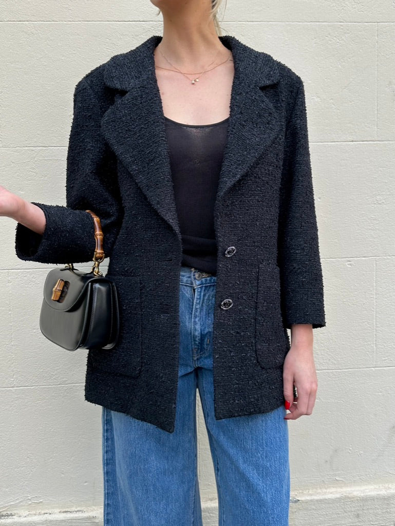 Chanel Black Sparkle Jacket Size 38