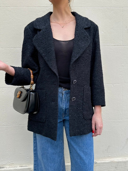 Chanel Black Sparkle Jacket Size 38