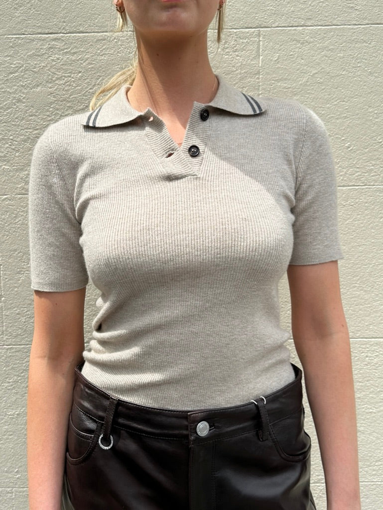 Brunello Cucinelli Sparkle Polo Top Size L