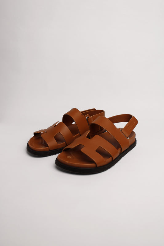 Hermes Genius Tan Sandals Size 37.5