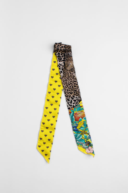 Hermes Yellow Green Heart Twilly