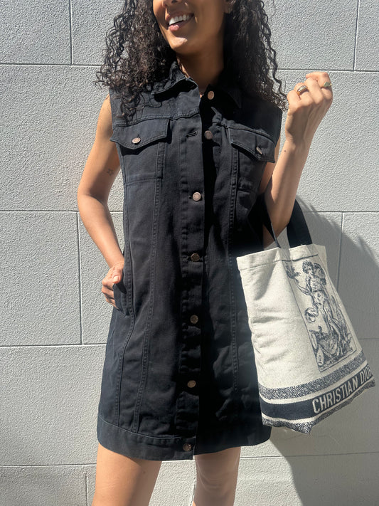 Prada Black Denim Mini Dress Size 36