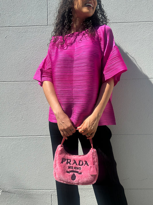 Miyake Pleats Please Hot Pink Top Size M