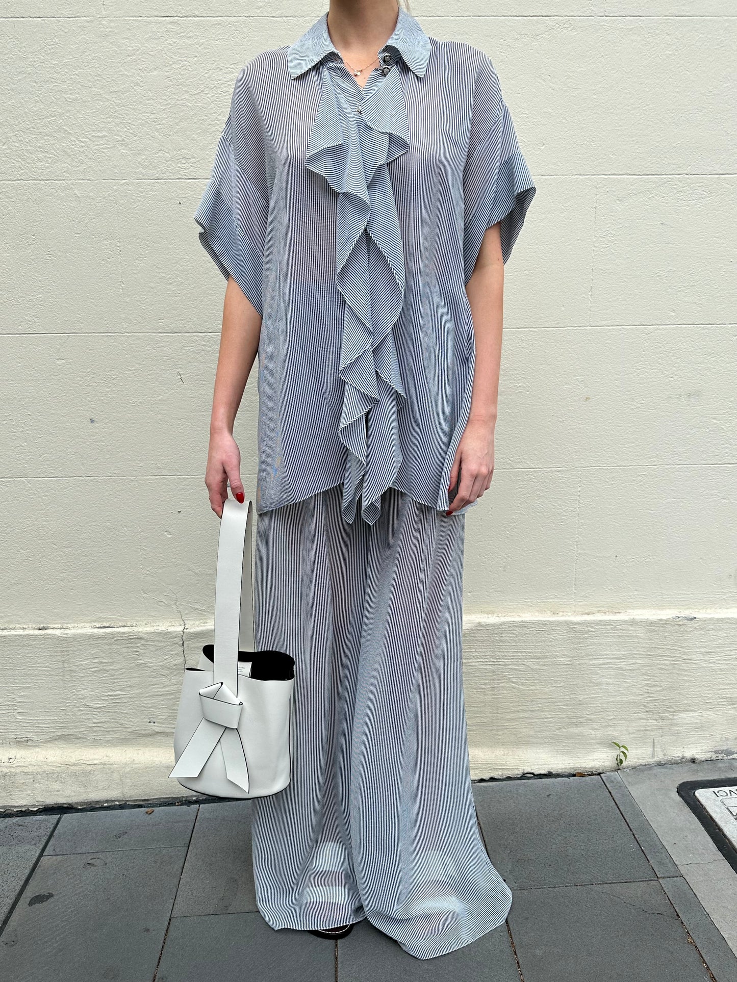 Chanel Blue Stripe Pant Set Size 40