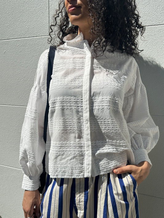 Maje White Stitch Shirt Size 1