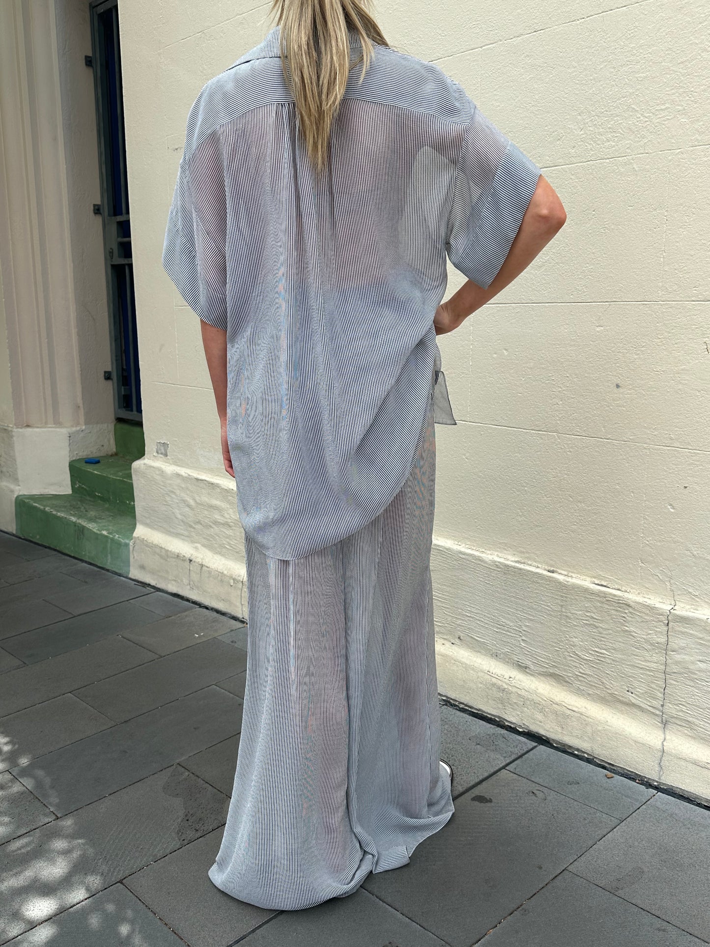 Chanel Blue Stripe Pant Set Size 40