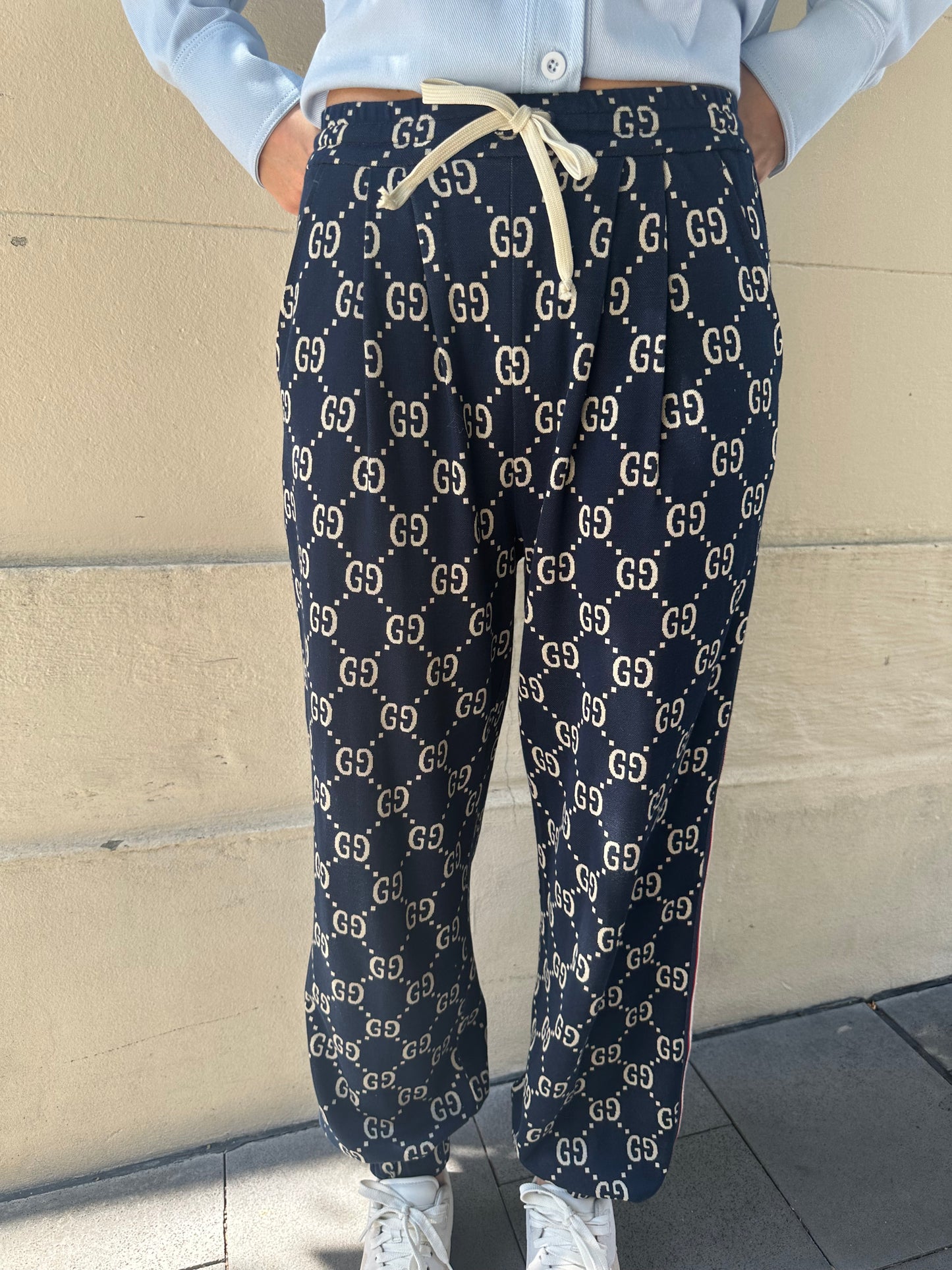 Gucci Blue Logo Jogger Pant Size XS