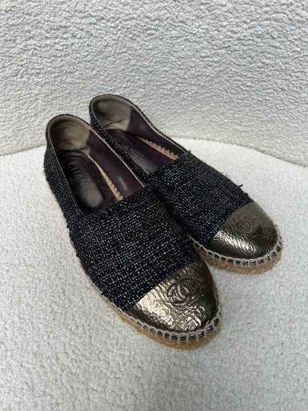 Chanel Sparkle Espadrilles Size 40