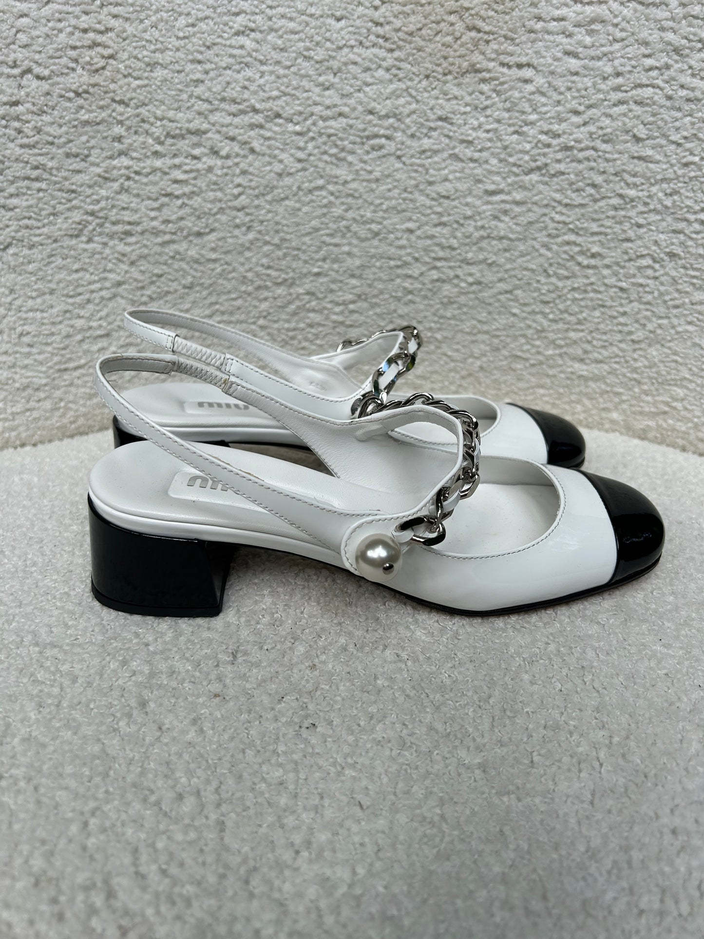 Miu Miu Black White Maryjane Shoes Size 34.5