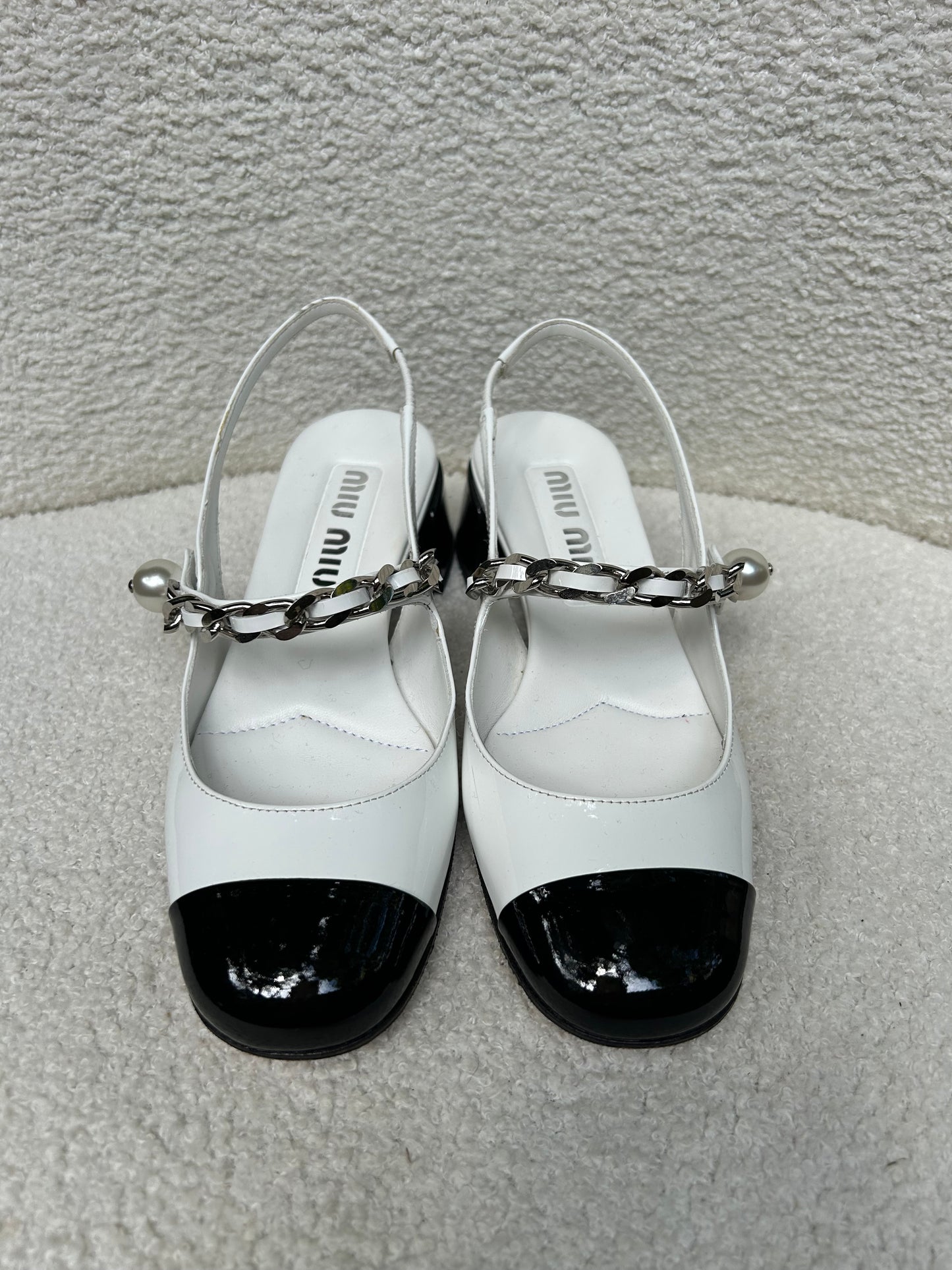 Miu Miu Black White Maryjane Shoes Size 34.5