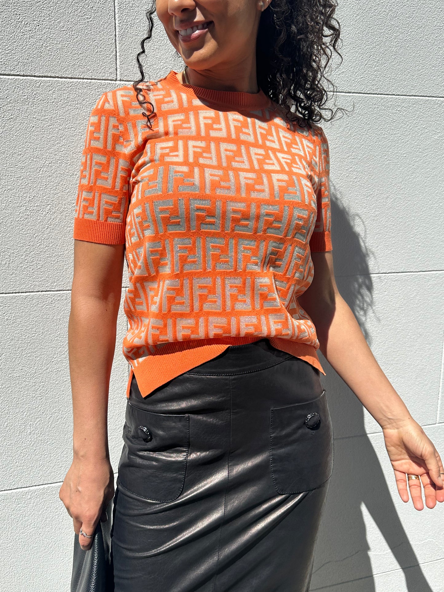 Chanel Black Leather Skirt Size 36