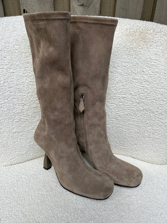 Hermes Grey Suede Boots Size 40