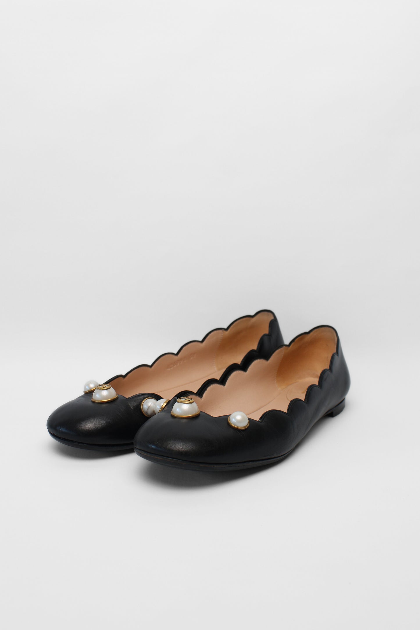Gucci Black Pearl Flats Size 39