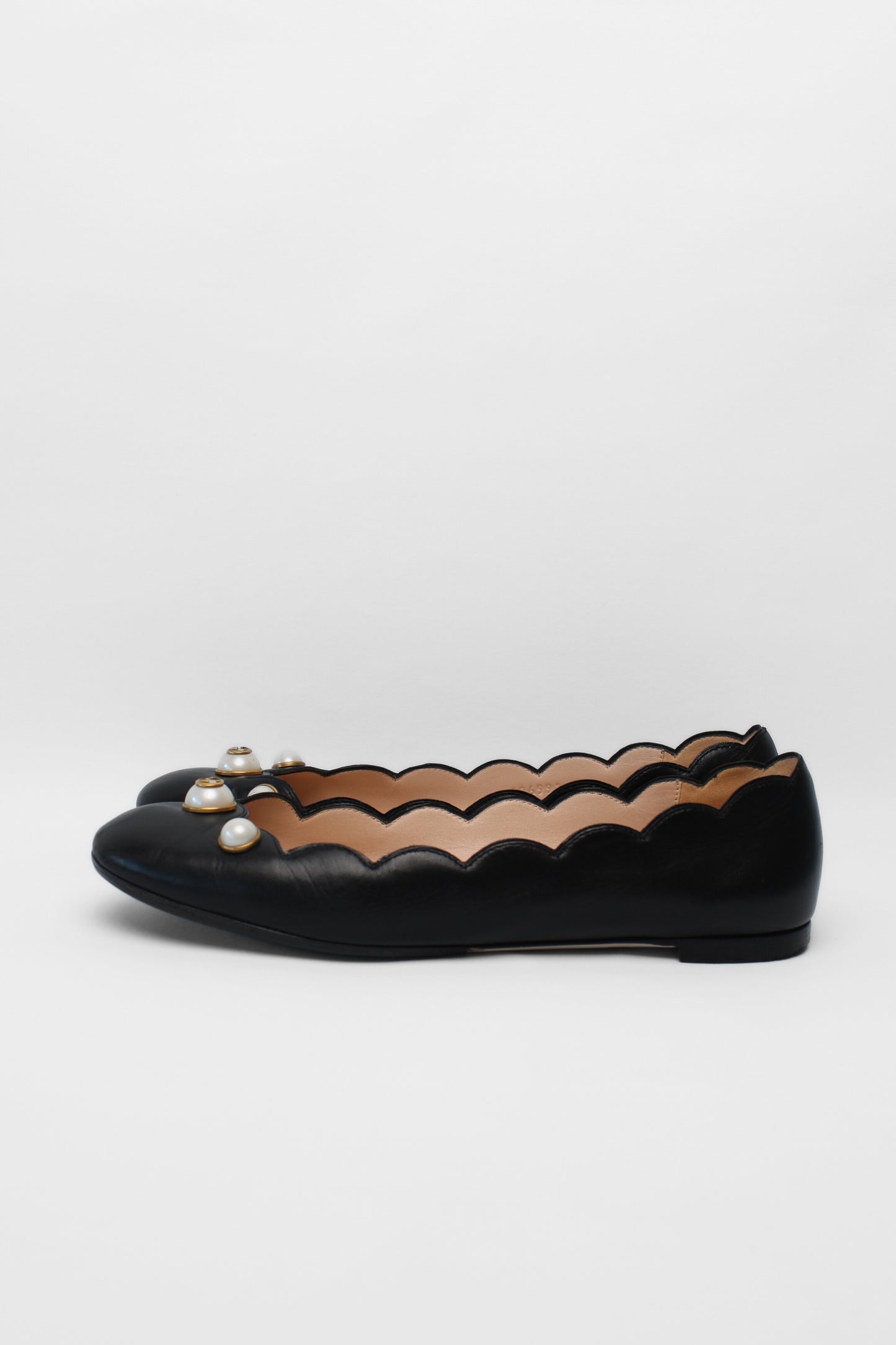 Gucci Black Pearl Flats Size 39