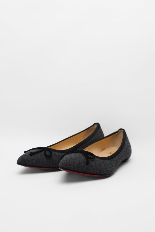 Christian Louboutin Grey Fabric Flats