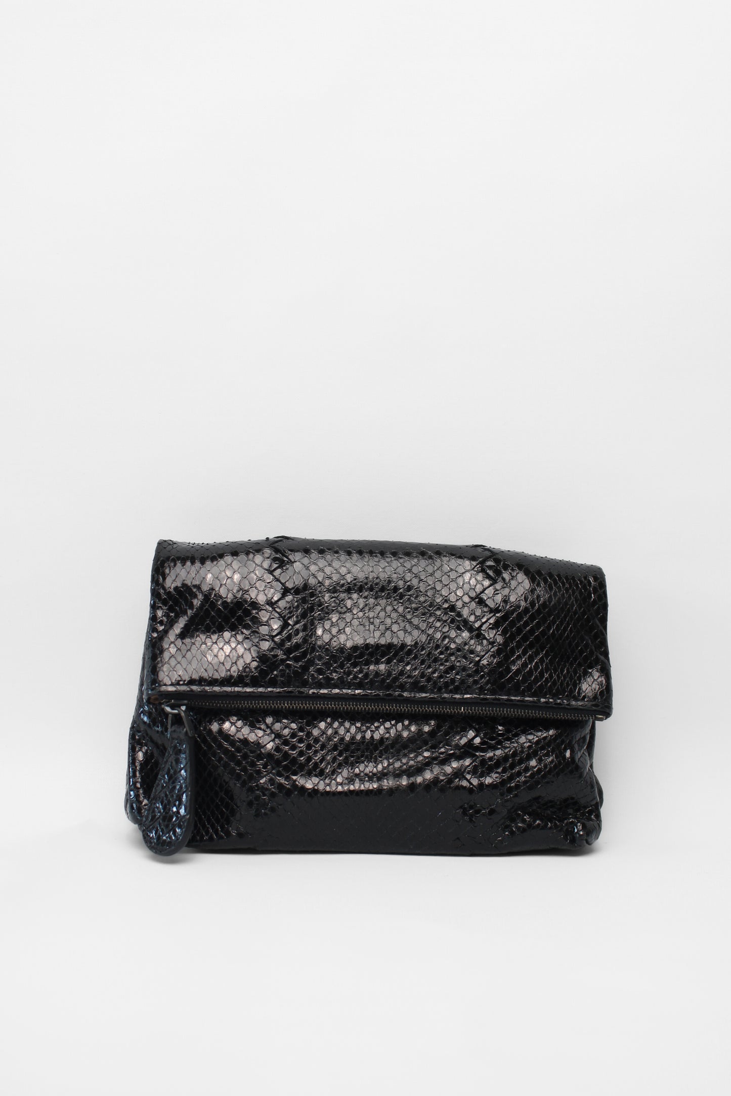 BV Black Croco Clutch Bag