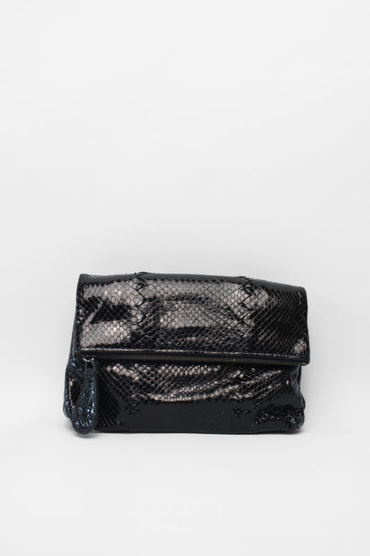 BV Black Croco Clutch Bag