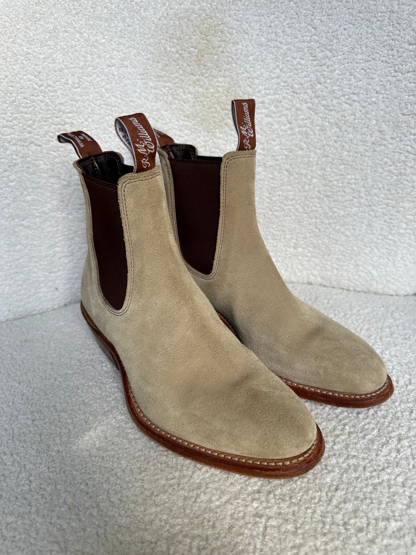 RM Williams Beige Suede Boots Size 38