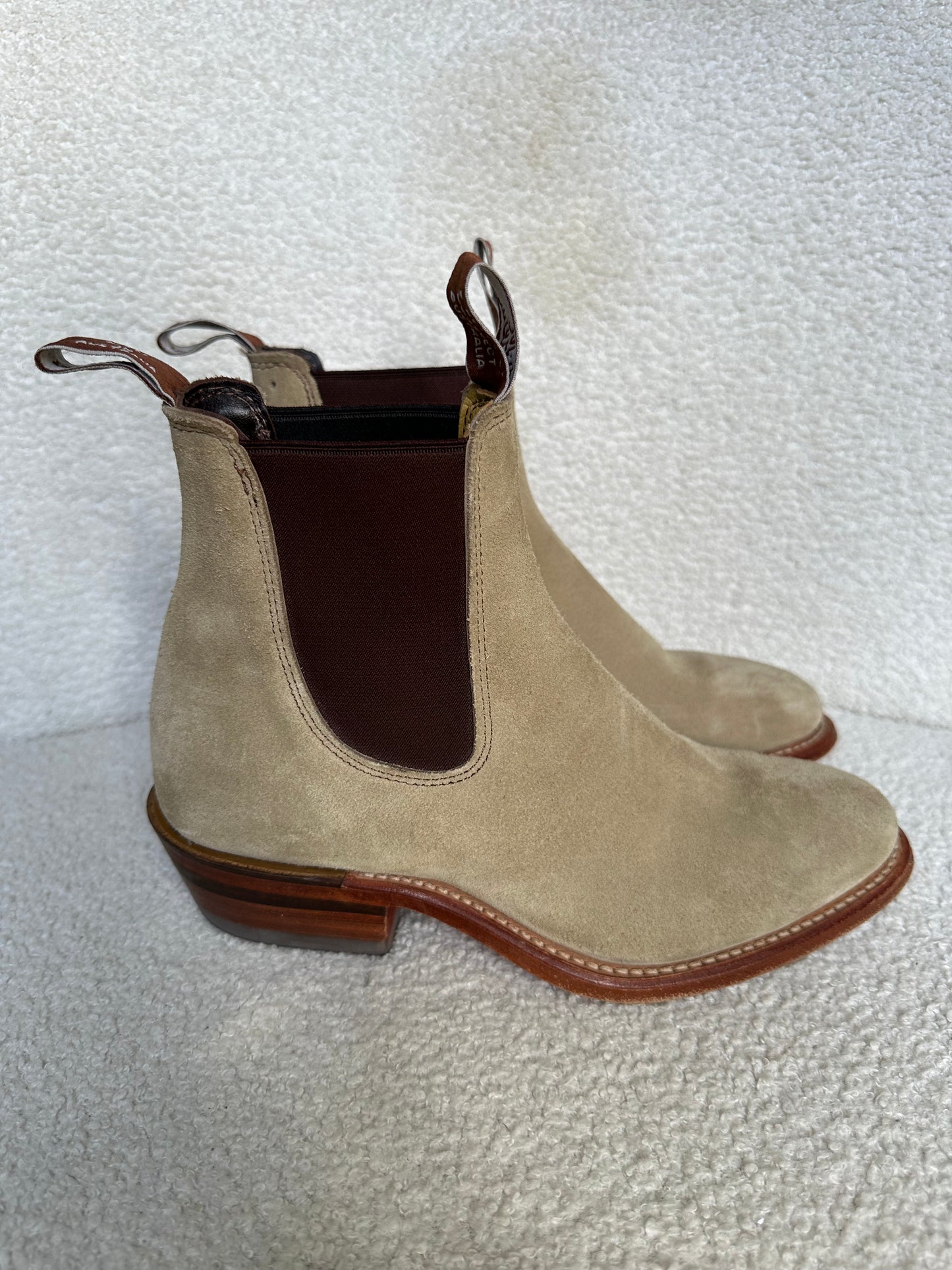 RM Williams Beige Suede Boots Size 38