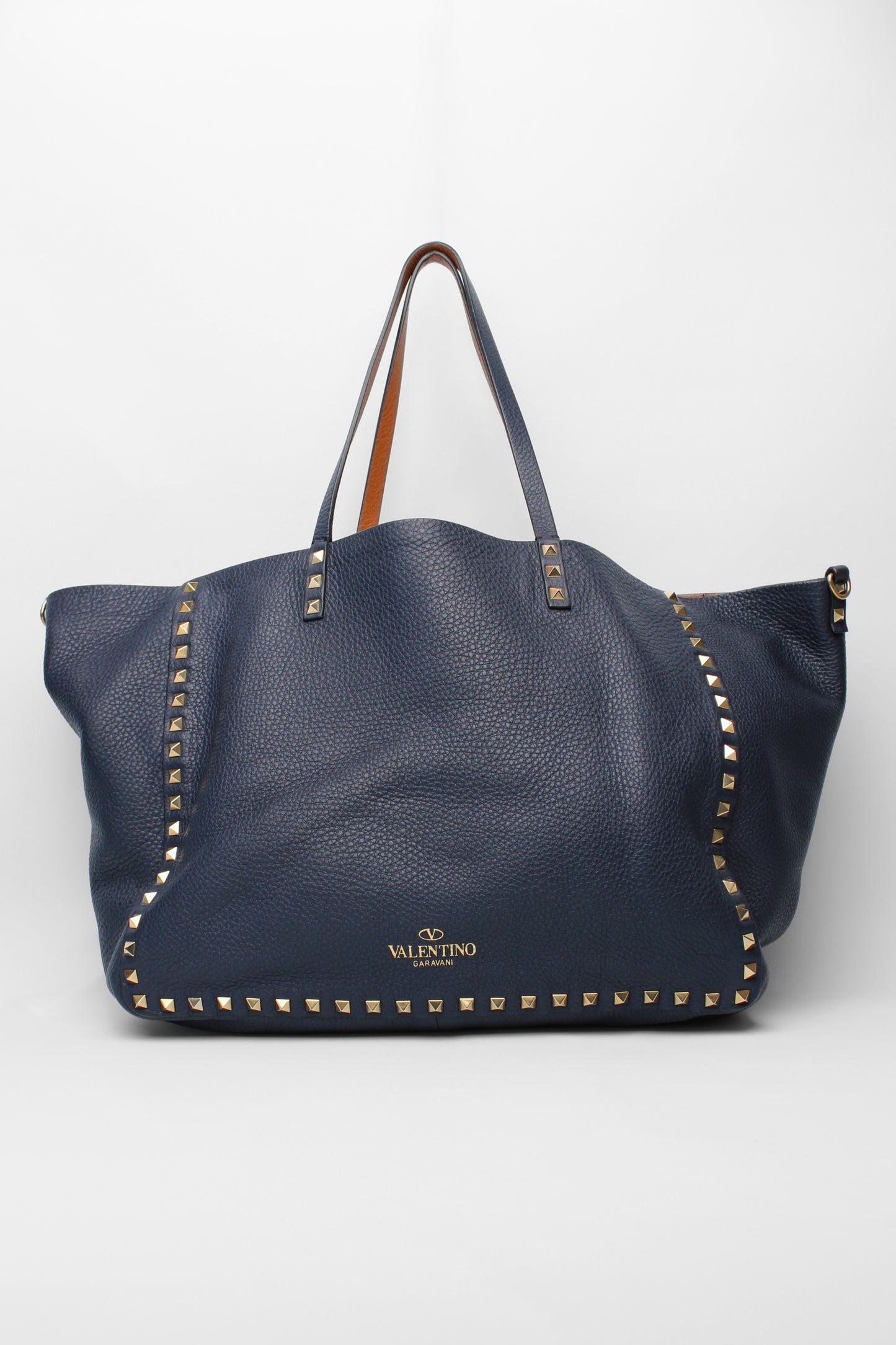 Valentino Navy/Brown Rockstud Tote Bag