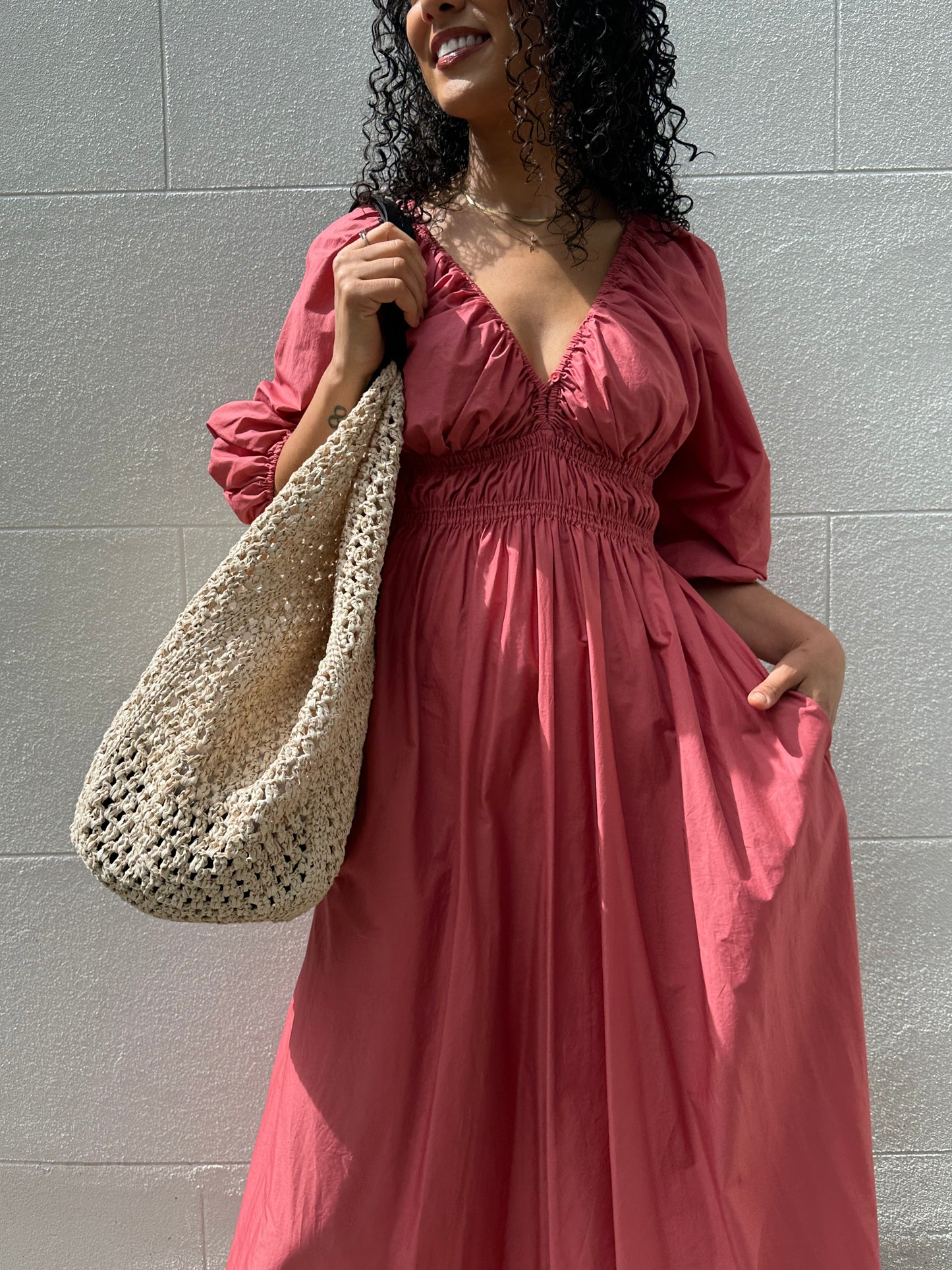 Mateau Peach Cotton Dress Size 2