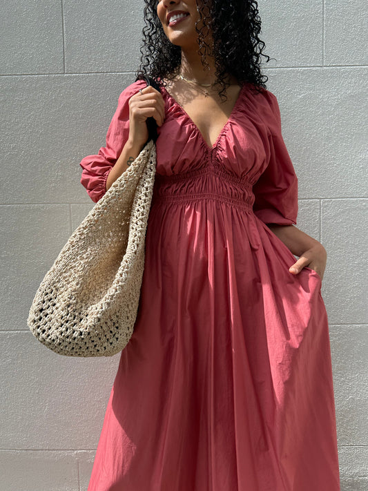 Mateau Peach Cotton Dress Size 2
