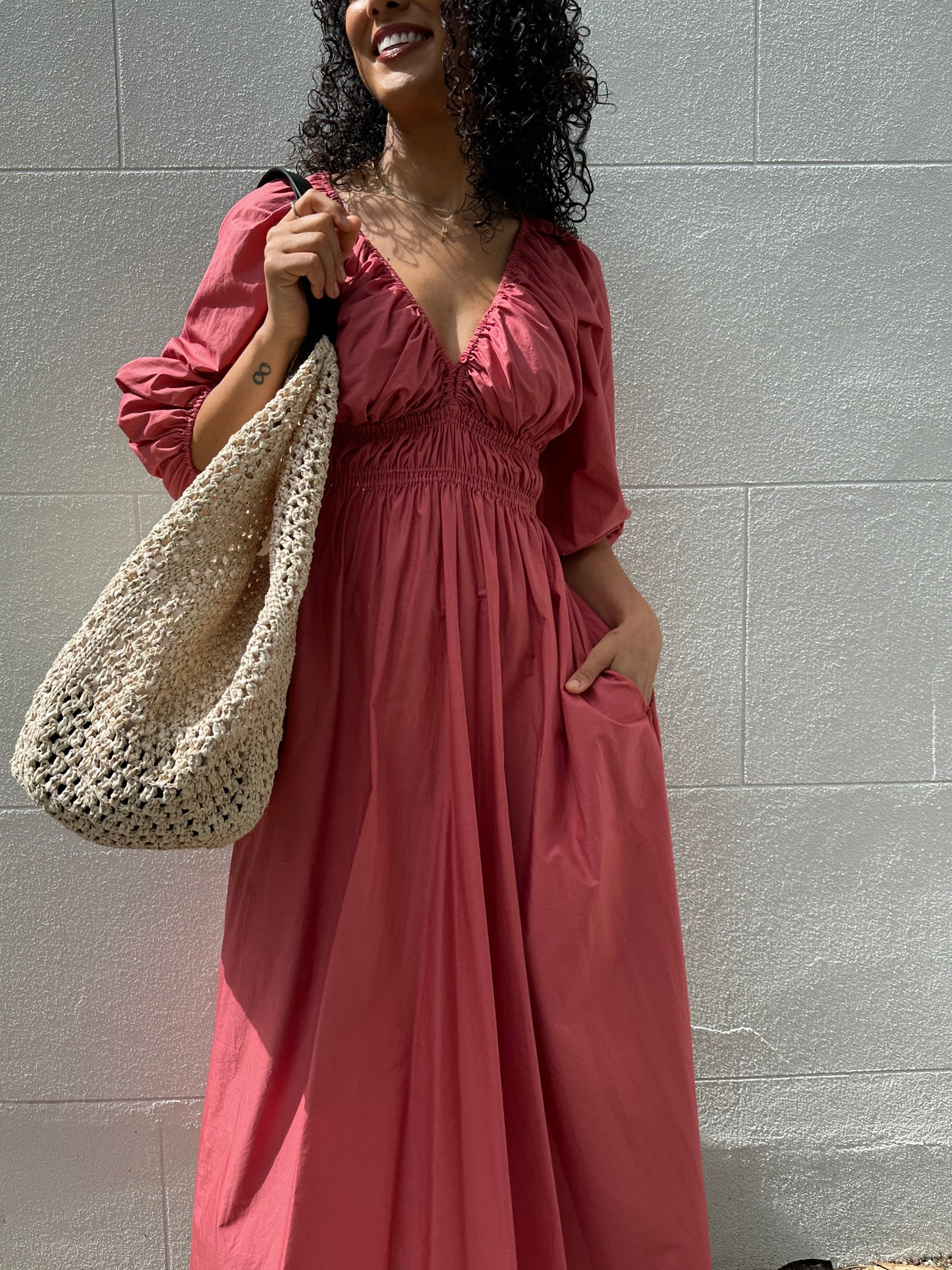 Mateau Peach Cotton Dress Size 2