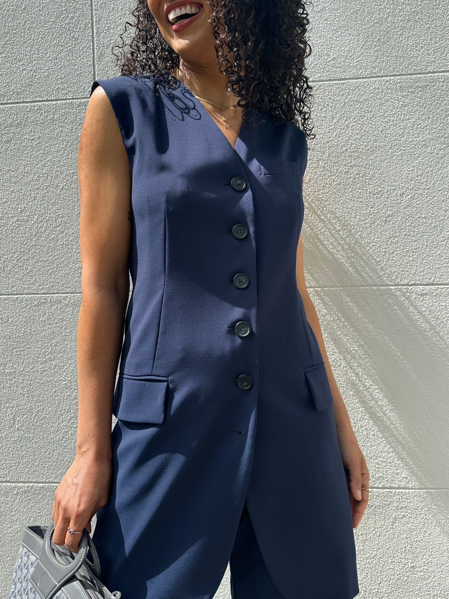 Sportmax Navy Vest and Pant Set Size 38