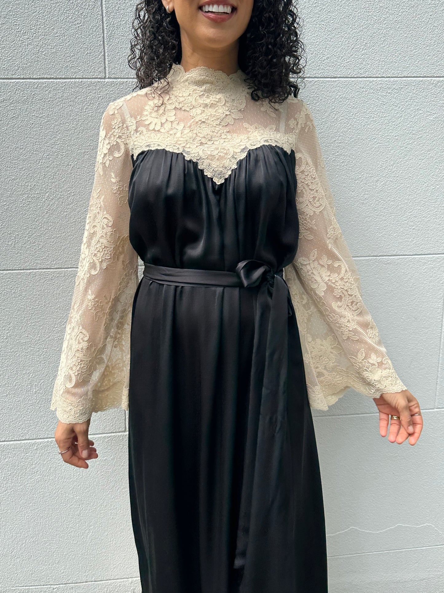 Zimmermann Cream/ Black Lace Dress Size 1