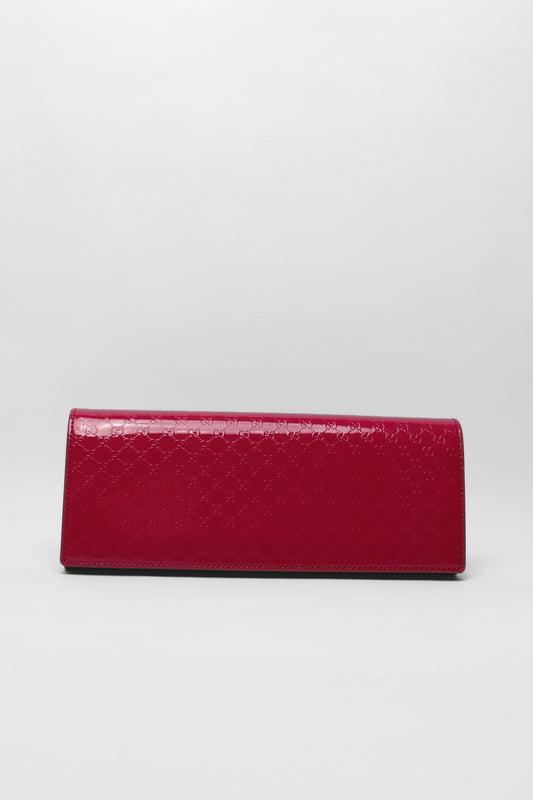 Gucci patent hot pink leather clutch bag