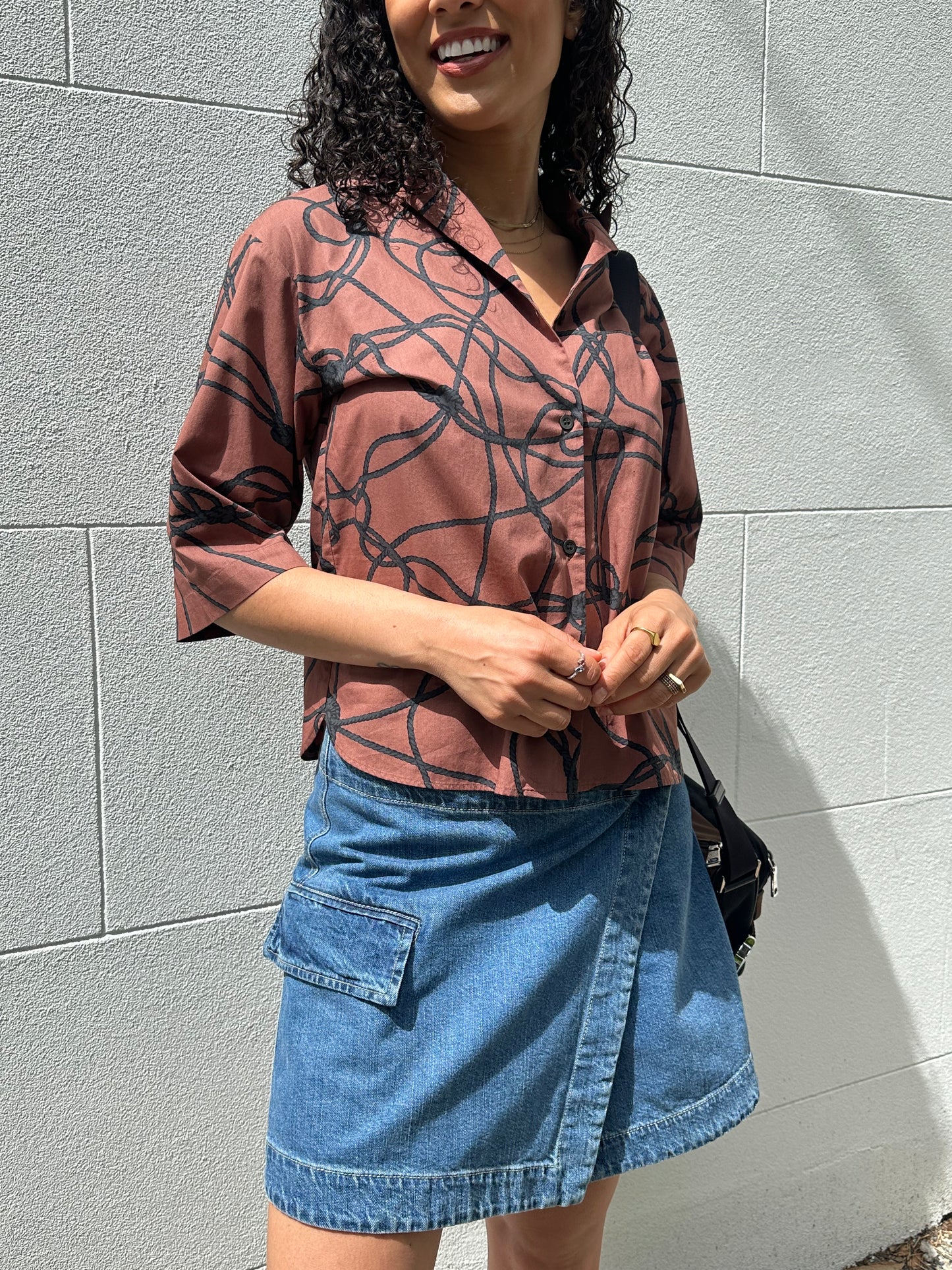 Dries Van Noten Brown Print Shirt Size 38