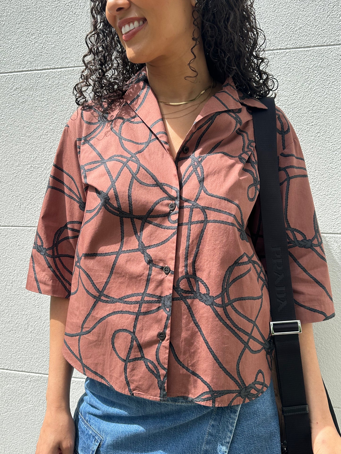 Dries Van Noten Brown Print Shirt Size 38
