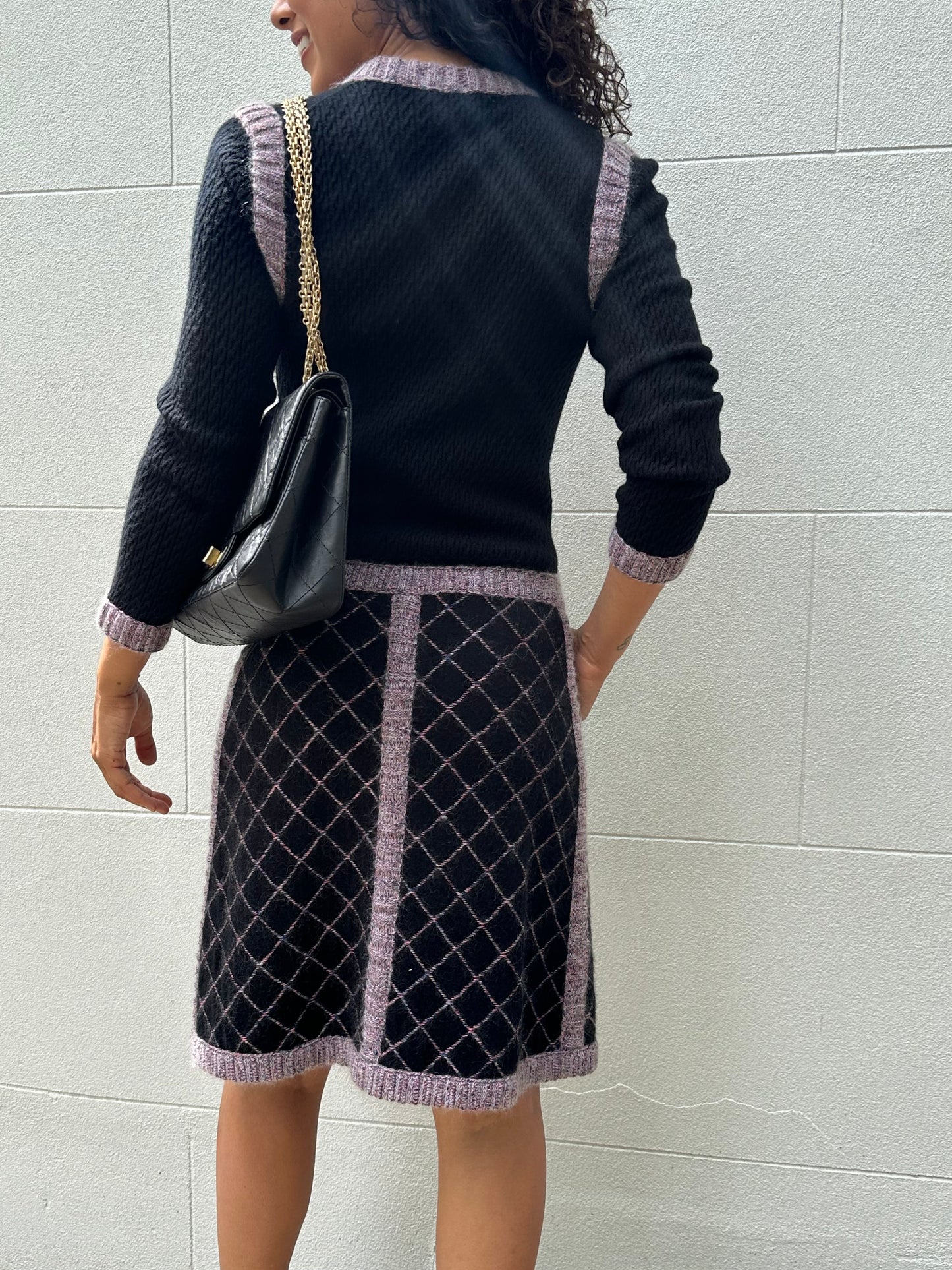 Chanel Navy Wool Knit Dress Size 38