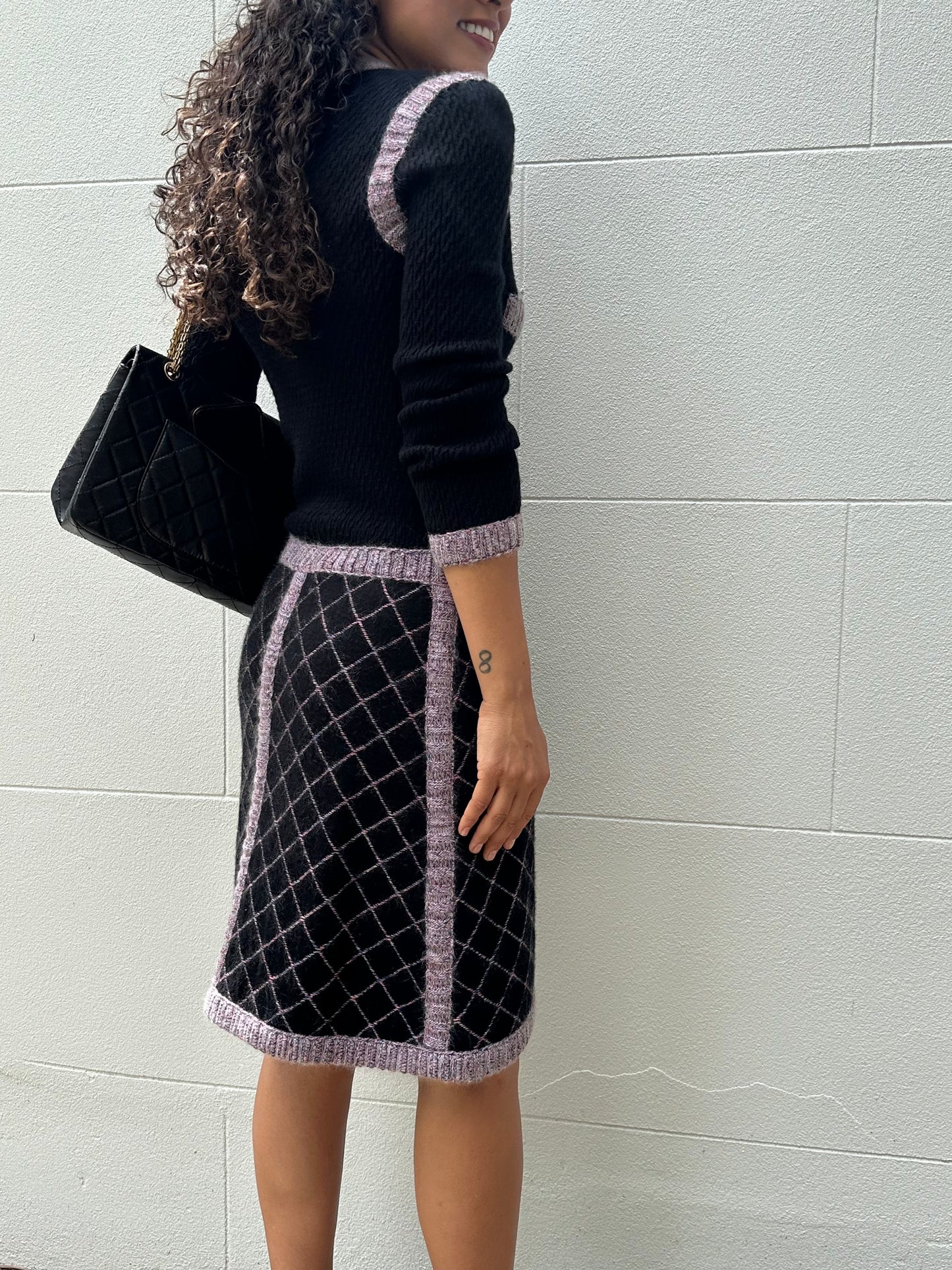 Chanel Navy Wool Knit Dress Size 38