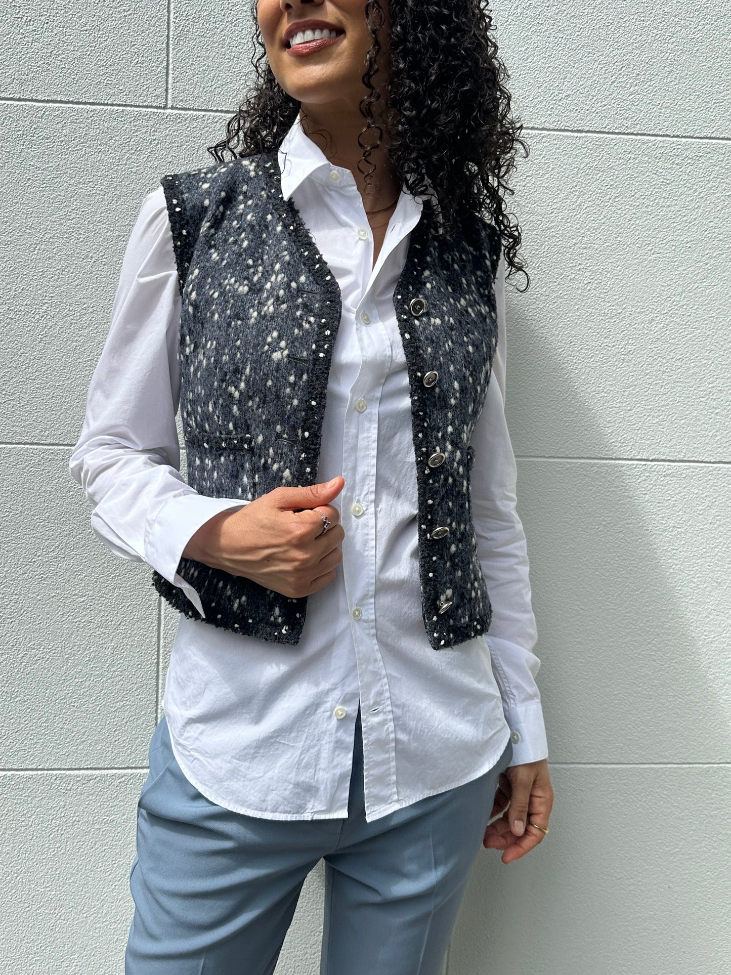 Chanel Grey Knit Vest Size 38