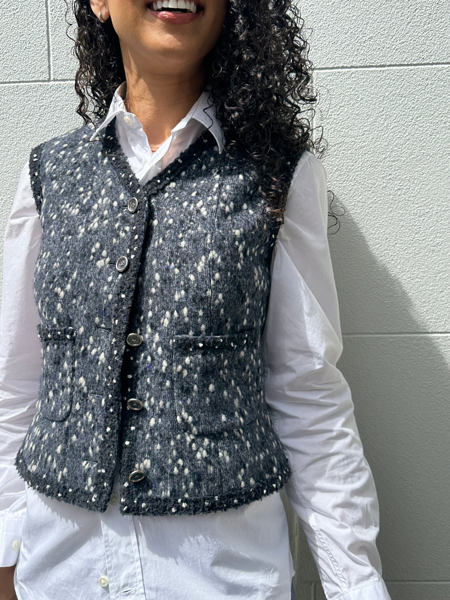 Chanel Grey Knit Vest Size 38
