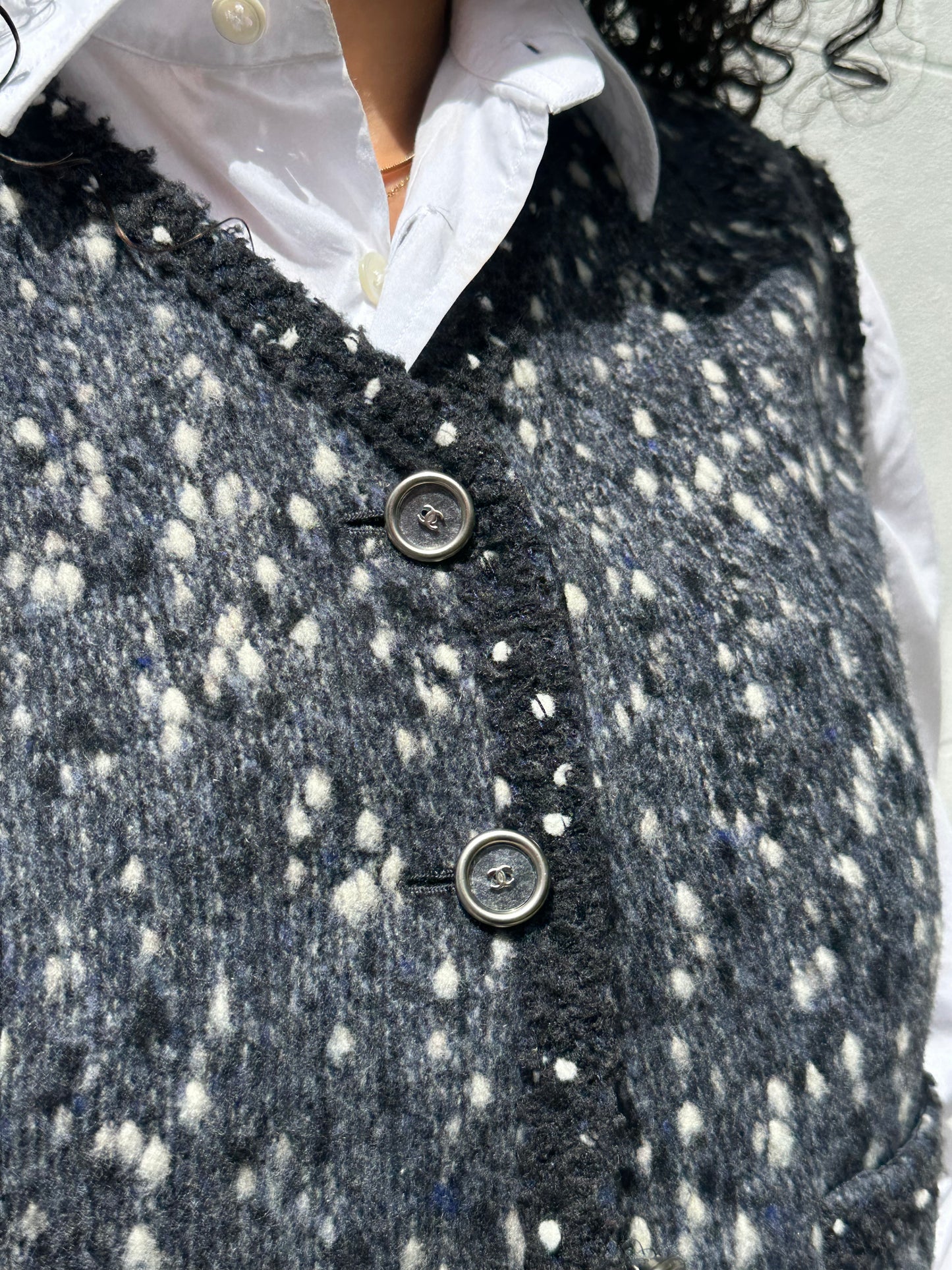 Chanel Grey Knit Vest Size 38
