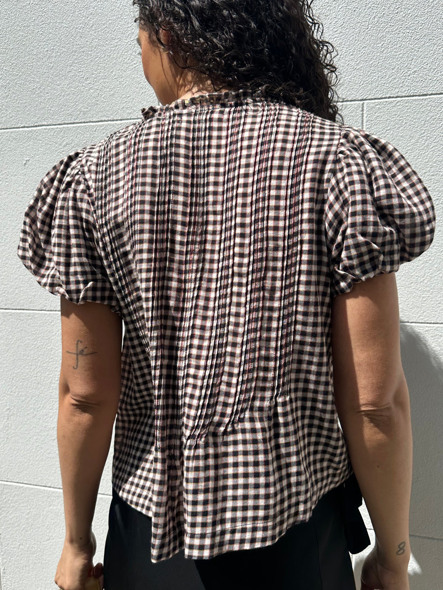 Doen Black Check Top Size M/L
