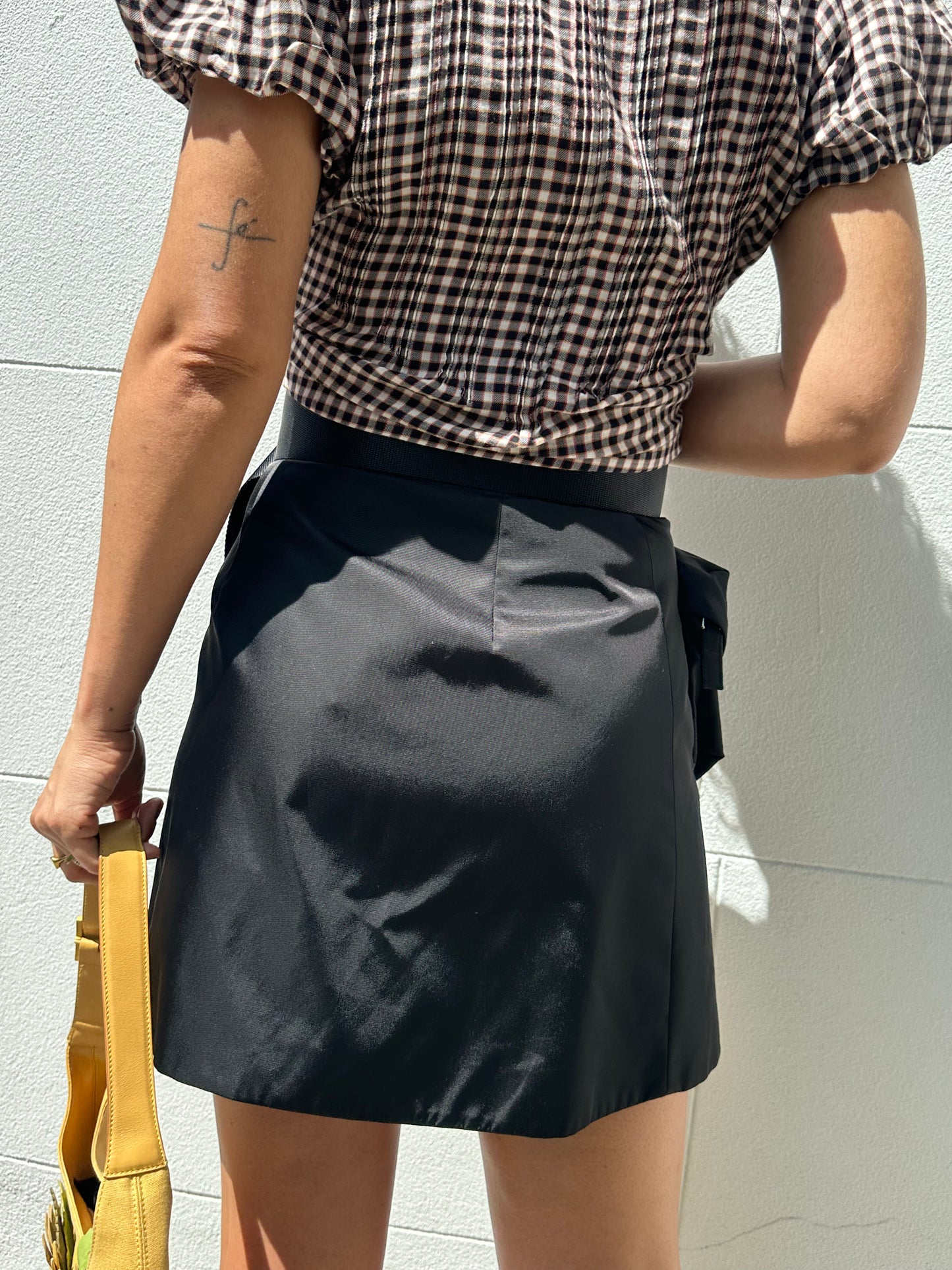 Prada Black Nylon Mini Skirt Size 36