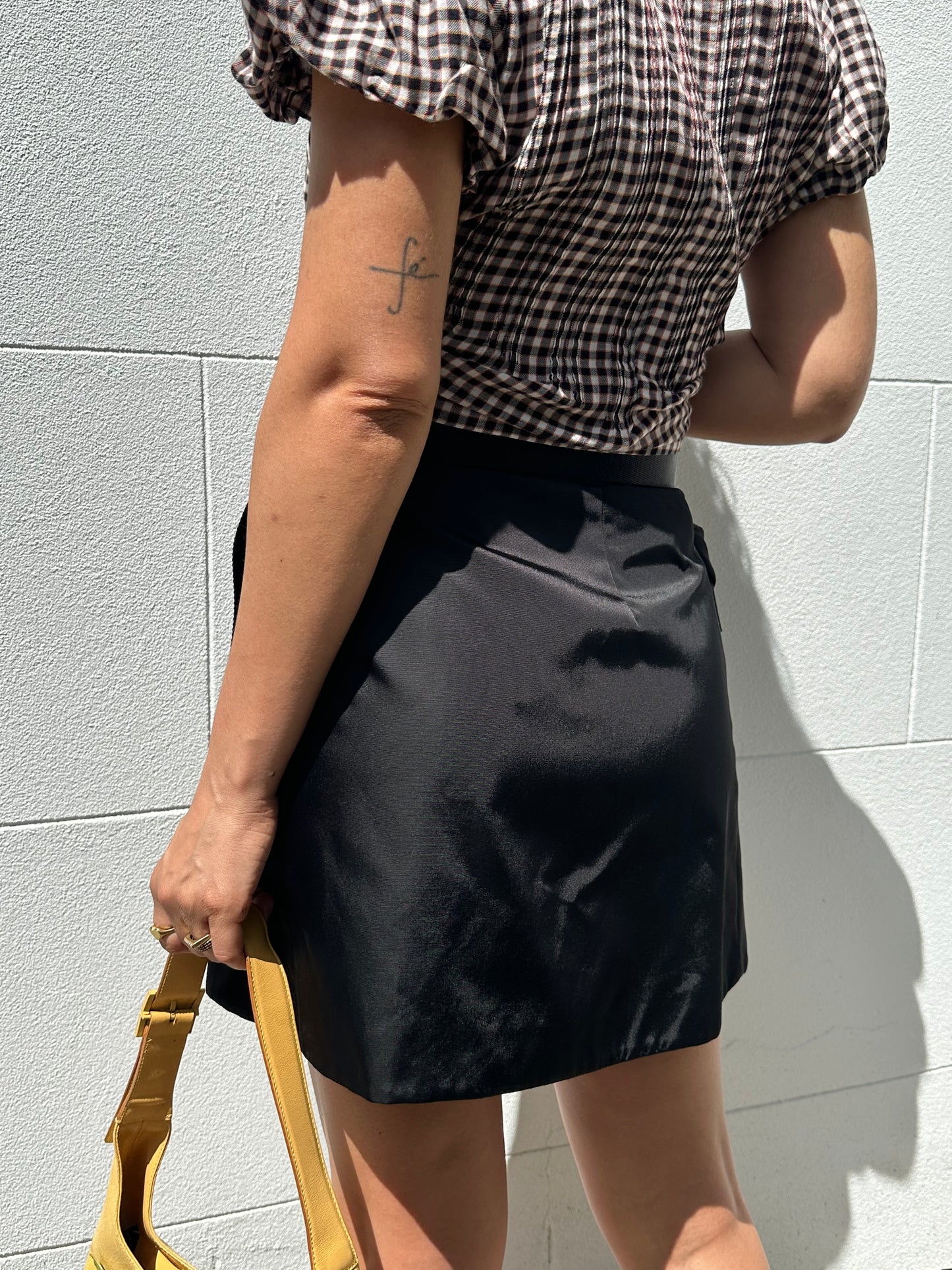 Prada Black Nylon Mini Skirt Size 36